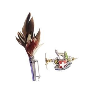 Vintage MCM Switzerland Grindelwald  & Gamebird Feather Plume Hat Pins